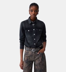 Chemise en denim coupe slim Liu Jo