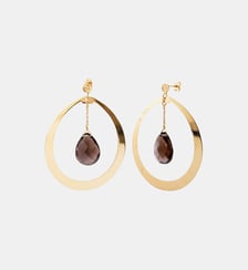 Boucles d'oreilles créoles solange quartz fumé Caroline Najman