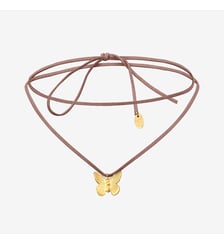 Collier/bracelet cordon doré kaki petit modèle - butterfly Caroline Najman