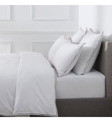 Housse De Couette Pure White Percale Lavée   Finition Drouault