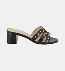 Mules à petit talon large en cuir LILOU Les Tropeziennes par M. Belarbi