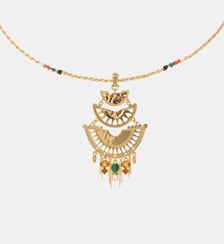 Collier chaîne avec cabochon central et perles LUPITA Hipanema