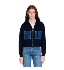 Sweatshirt en maille et denim Sandro