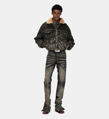 Veste trucker en denim effet usé doublée teddy Diesel