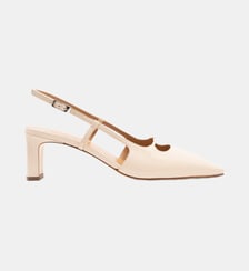 Samar - Slingback En Cuir Nappa Verni Souple Beige Parallèle