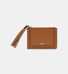 Porte-cartes zippé L en cuir signature Lancel
