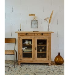 Buffet vitré en bois Gilbert N°1513- Produit chiné Debongout