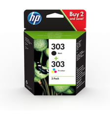 Cartouche d'encre 303 noire + 3 couleurs HP