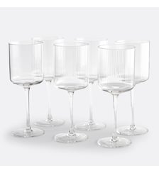 Lot de 6 verres à vin en verre strié La Redoute Interieurs