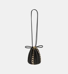 Sac seau Flip en cuir réversible Rabanne