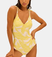 Maillot de bain 1 pièce bonnet mousse sans armature - Imprimé Pluméria Simone Pérèle