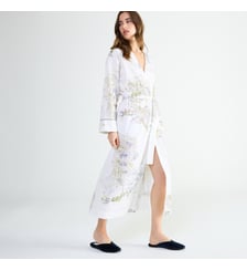 Kimono long col kimono en satin Laurence Tavernier