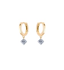 Mini Créoles 360° - 2 diamants princesse, poids total 0,40ct approx. - Or jaune 750‰ La Brune & La Blonde