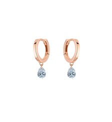 Mini Créoles 360° - 2 diamants poire, poids total 0,40ct approx.  - Or rose 750‰ La Brune & La Blonde
