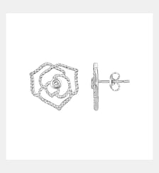 Boucles d'oreilles puces États d'Âme en Argent avec diamant blanc La Garçonne Diamant