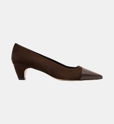 Rolly - Escarpins En Cuir Nappa Et Chèvre Velours Expresso Parallèle