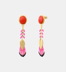Boucles d'oreilles tiges percées  en métal doré  - Alizia Satellite