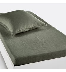 Drap housse enfant lin lavé, bonnet 30cm La Redoute Interieurs