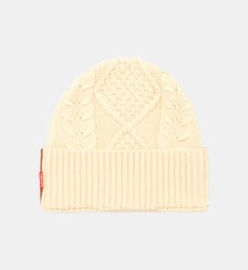 Bonnet à torsades en laine et coton Diesel