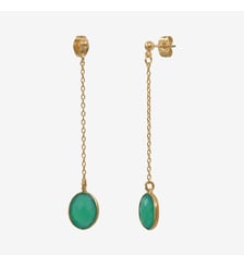 Boucles d'oreilles dorées onyx longues - SERTI PM Caroline Najman