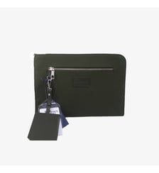 Pochette tablette en cuir et toile canvas noir Seattle Serge Blanco