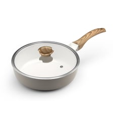 Mythic - Sauteuse 24 cm avec revêtement en céramique blanche et couvercle Cuisinox