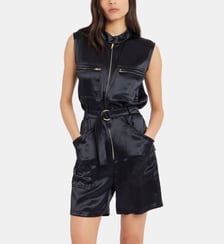 combishort en satin noir Agnès b.