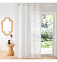 Voilage oeillets, polyester et lin, Mercy La Redoute Interieurs