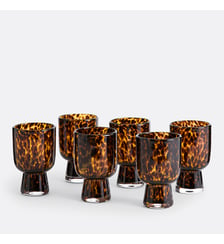 Lot de 6 verres à pied en verre ambré La Redoute Interieurs