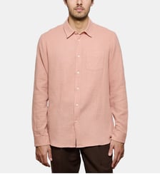 Chemise en gaze de coton rose coupe droite Atelier Privé
