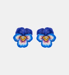 Boucles d'oreilles pensée bleue et cristal Les Néréides