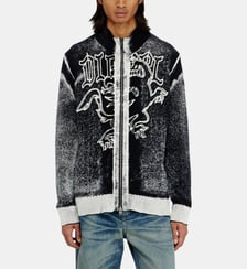Cardigan zip traité avec motif griffon Diesel