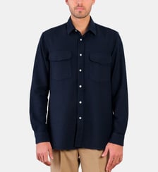 Chemise coupe droite tissu texturé MARINE Atelier Privé