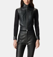 Blouson de motard bi-matière Pinko