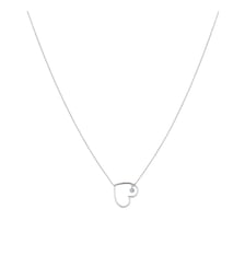 Collier POP EN PLEIN COEUR - Diamant 0,07ct - Or blanc 750‰ La Brune & La Blonde