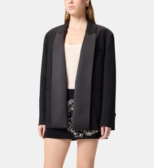 Veste flammée avec col à revers en satin Pinko
