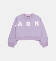 Sweat-shirt court à col ras du cou avec logo Marni Patch brodé Marni