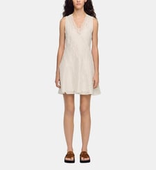 Robe courte en lin à galon Sandro