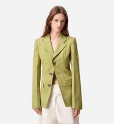 Veste Cintrée Simple Boutonnage en Laine Vierge AMI Paris