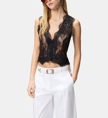 Gilet en dentelle florale de valenciennes Pinko