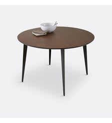 Table à manger, ronde, vintage, plaqué noyer La Redoute Interieurs