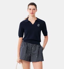 Polo maille col ouvert badge regular fit Lacoste
