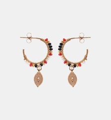 Boucles d'oreilles créoles perles et pampilles SADYA Hipanema