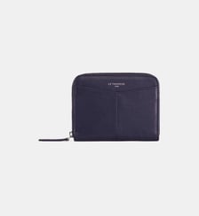 Porte-monnaie zippé avec porte cartes amovible Charlotte en cuir lisse Le Tanneur