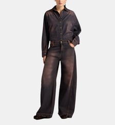 Pantalon nottingham en denim stonewash surteint 12 oz Momonì