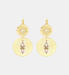 Boucles d'oreilles larges dormeuses   doré à l'or fin - Dakota Satellite