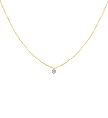 Collier 360° - Diamant solitaire 0,10ct - Or jaune 750‰ La Brune & La Blonde