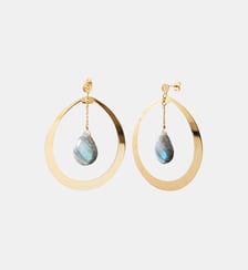 Boucles d'oreilles créoles solange labradorite Caroline Najman