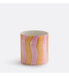 Cache-pot en céramique émaillée, à rayures, diamètre 14 cm La Redoute Interieurs