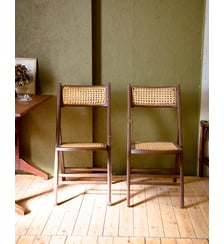 Paire de chaises en cannage Claude N°1093- Produit chiné Debongout